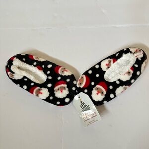 Christmas Santa Claus sherpa lined slippers